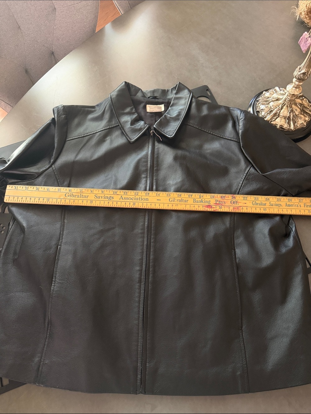 Tribeca Studio Women's Black Leather Zip-Front Jacket - Picture 6 of 8